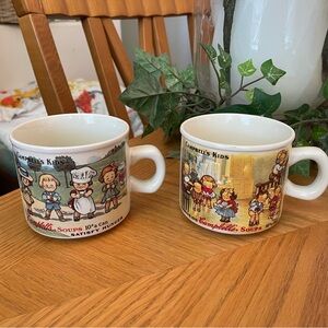 Vintage 1994 Campbells Kids 1910 Souvenir Postcard Set of 2 Mugs
